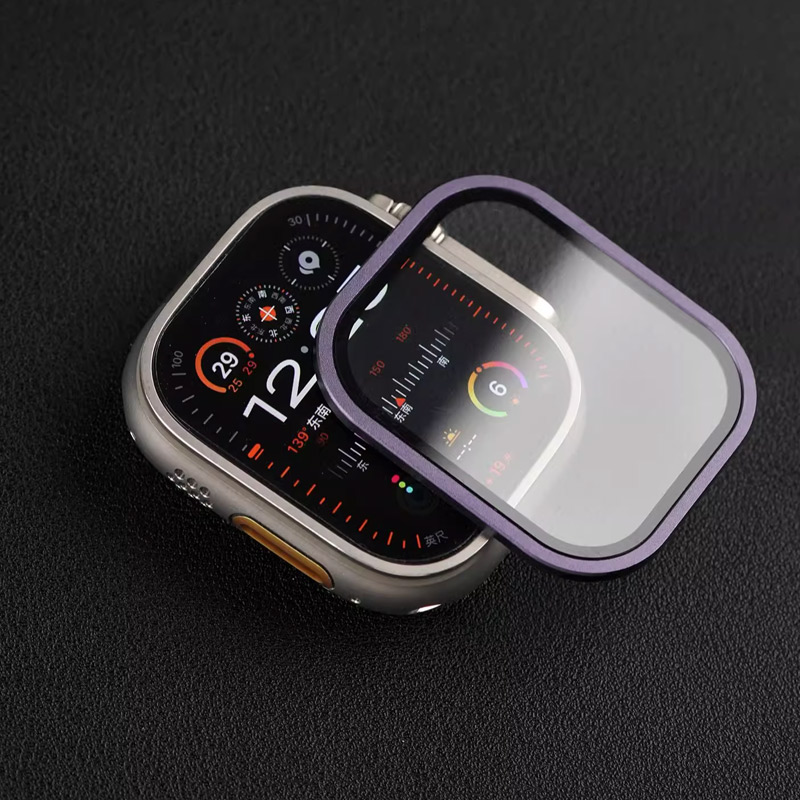 Smartwatch Watch Accessories - Apple Watch Ultra 用強化ガラス 49mm チタンメタルフレーム