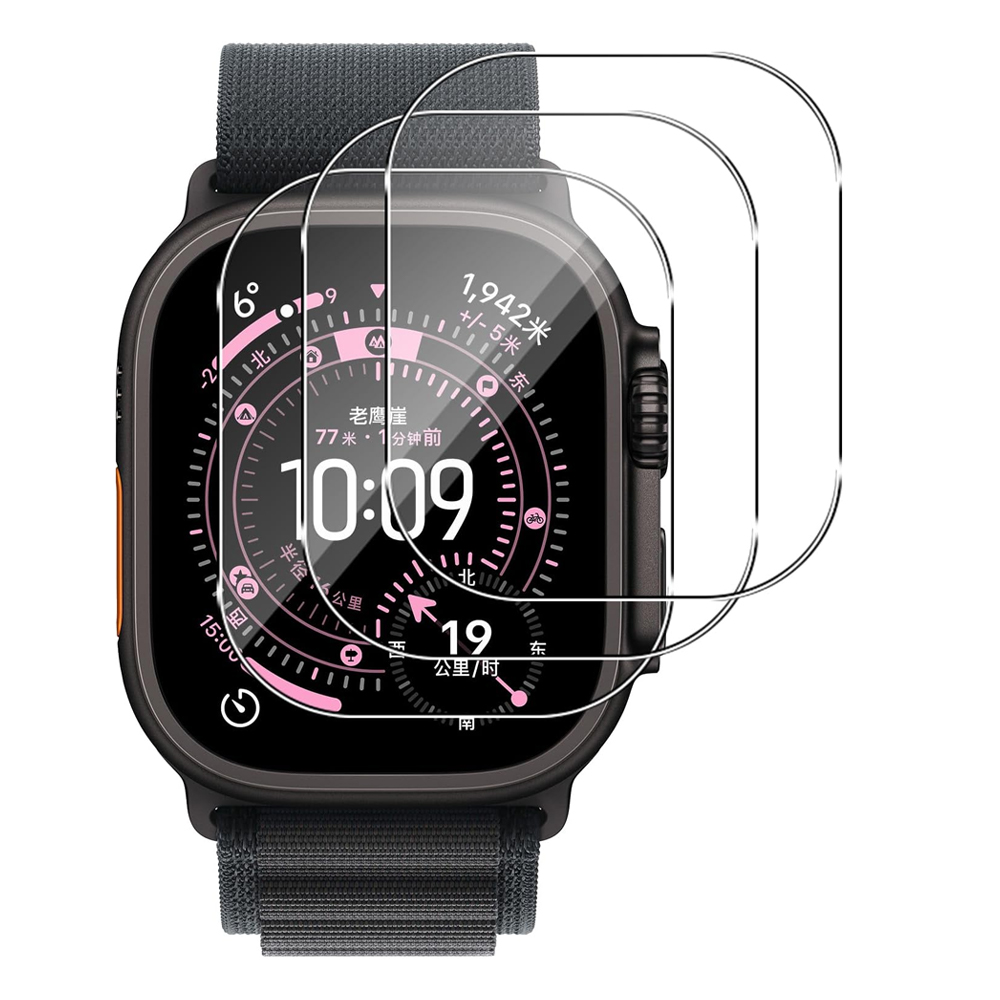 Watch Case Bumper - Apple Watch Ultra 3 49mm用強化ガラススクリーンプロテクターアクセサリー、傷防止HDフルフィルム、iWatchシリーズUltra 2