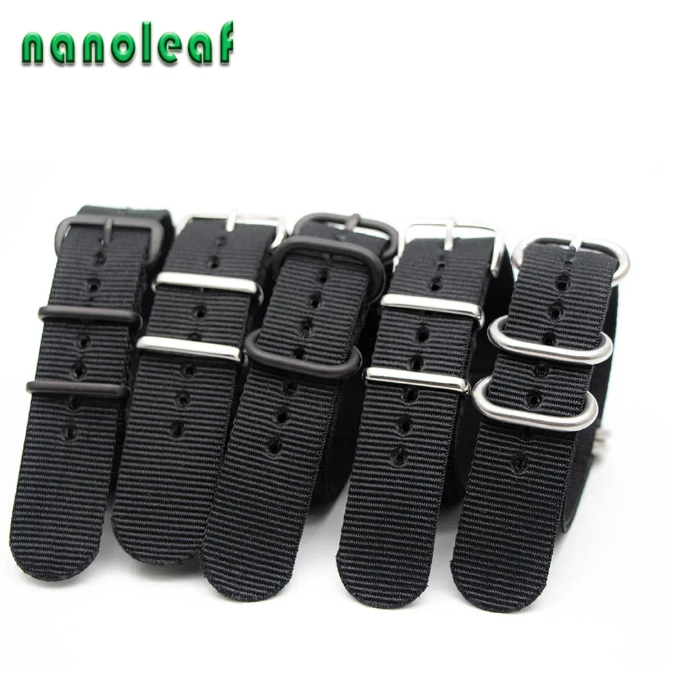 Nylon Nato Strap - 黒ナイロン時計バンド機械式時計スポーツブレスレット交換ストラップ 18 ミリメートル 20 ミリメートル 22