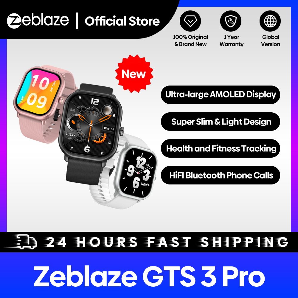 Smartwatch Faces - Zeblaze-男性と女性のためのGts 3 Proスマートウォッチ,音声通話,超大型HDスクリーン,健康とフィットネスの追跡,新品