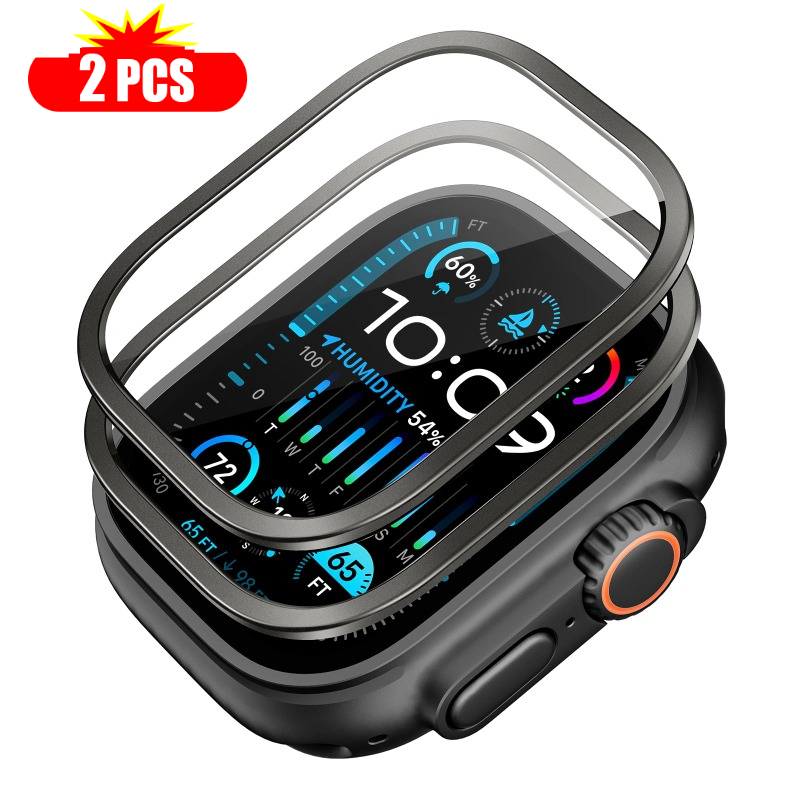 Watch Case Bumper - 2 個強化ガラス Apple Watch ウルトラ 49