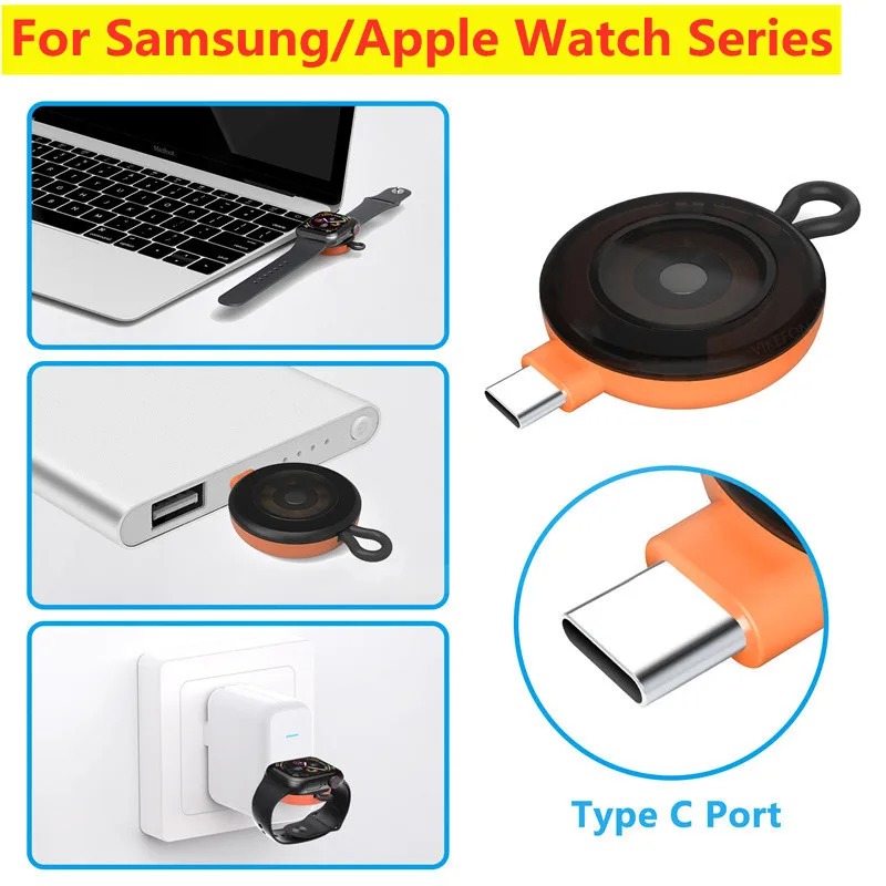ミニタイプCスマートウォッチワイヤレス充電器ポータブルキーチ - Smartwatch Watch Accessories のレビューと価格