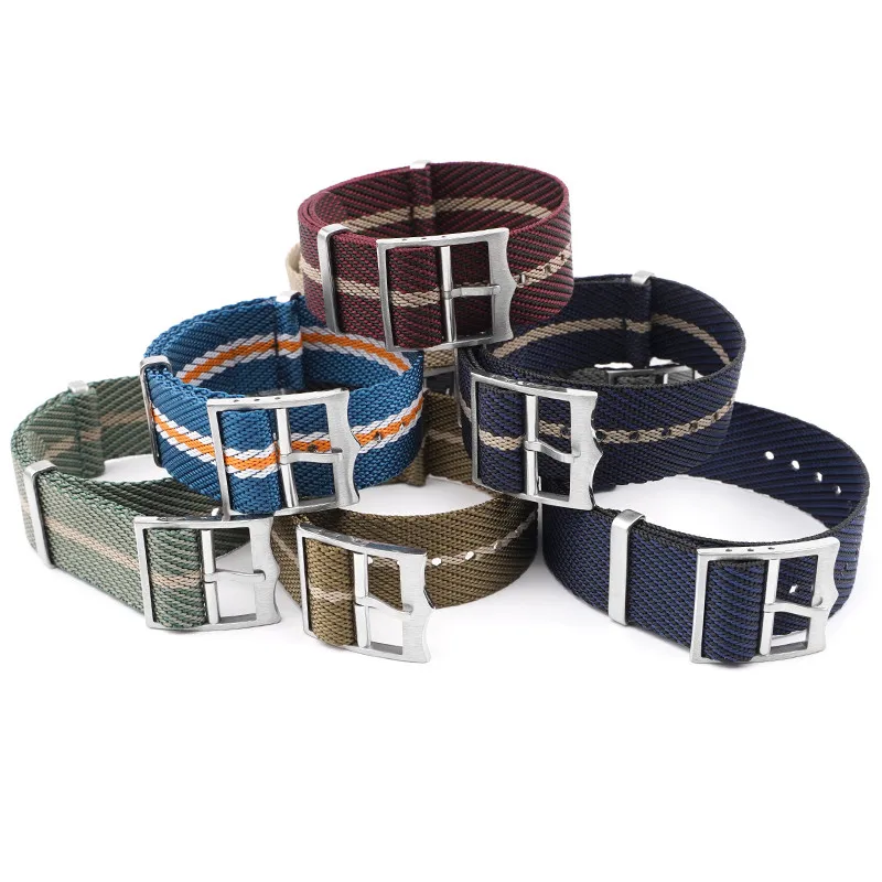 メンズ織りキャンバスナイロンストラップ,ミリタリーストライプ - Nylon Nato Strap のレビューと価格