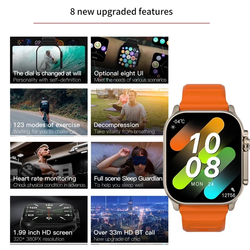 オリジナル T900 ウルトラ 2 スマートウォッチ 49  - Smartwatch X12 のレビューと価格