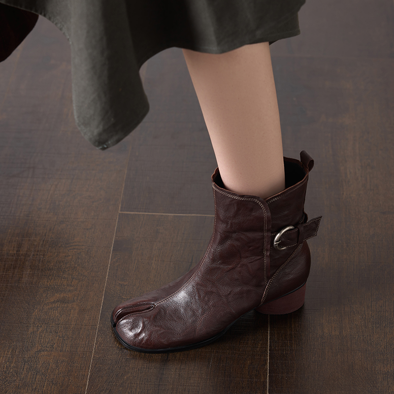 手作りの本革シープスキンタビアンクルブーツ、ファッショナブル - Leather Classic Strap のレビューと価格