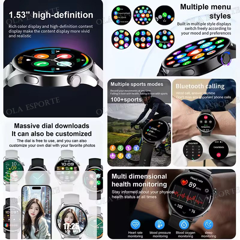 男女兼用新型スマートウォッチ BT通話 メッセージ通知 健康 - Smartwatch Face のレビューと価格