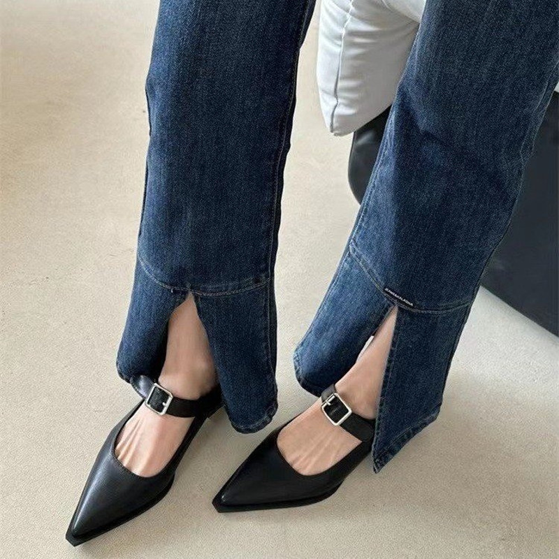 *ファッションメリージェーンシューズ女性用春と秋の新作ライン - Leather Classic Strap のレビューと価格