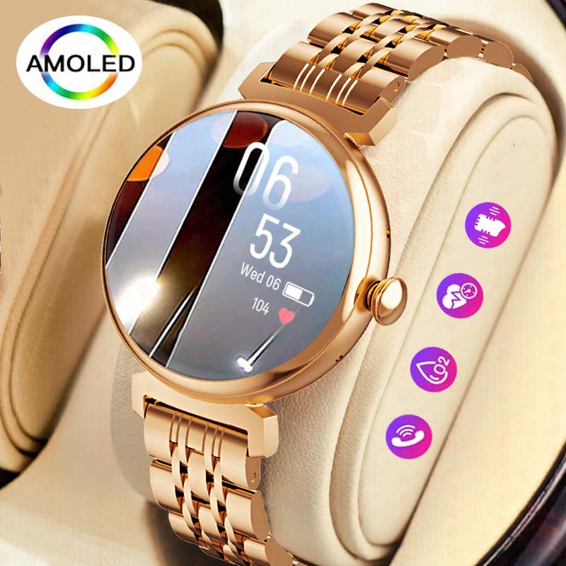1.04 インチ AMOLED スクリーンファッションレディ - Smartwatch Faces のレビューと価格