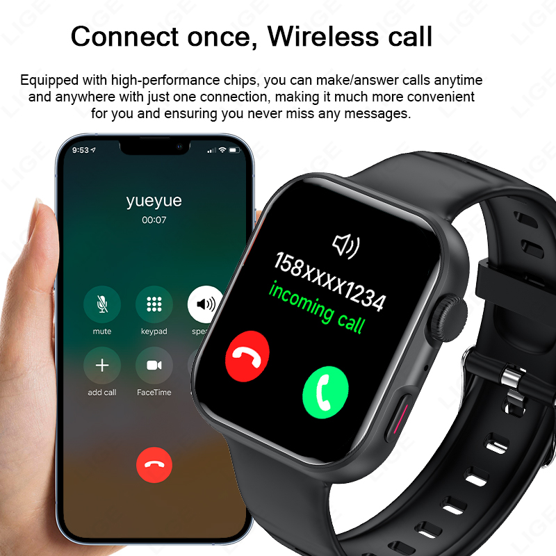 LIGE 1.83インチHDスクリーン スマートウォッチ メ - Smartwatch X12 のレビューと価格